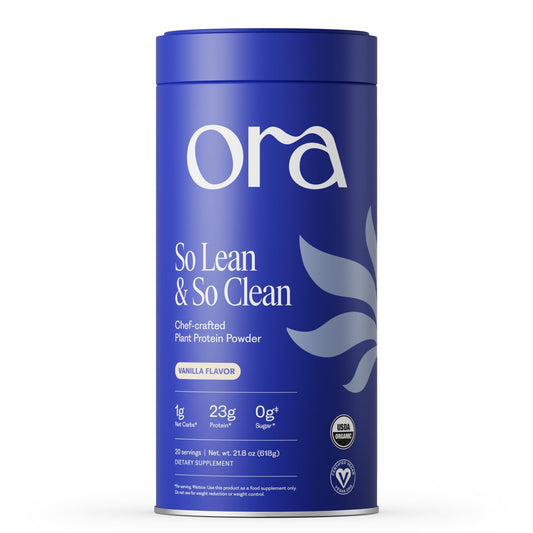 Ora Organic Plant-Based Protein Powder - 23g Protein for Women and Men - Vanilla Flavor 20 Servings, Vegan, Clean Protein - NutriGlobal