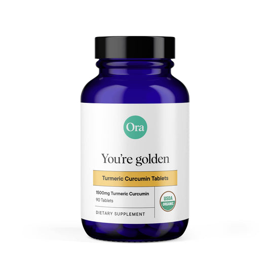 Ora Organic Turmeric Curcumin with Piperine - Pure Extracts for Joint Stress and Cardiovascular Health, Support Healthy Cognitive Function, No Filler Ingredients - 90 Vegan Tablets, 1 Month Supply - NutriGlobal
