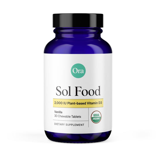 Ora Organic Vitamin D3 2000IU - Vegan Vitamin D Chewables from Lichen for Bone Health, Immune Support, & Mood | Maximum Absorption - 1 Month Supply, 30 Vegan Chewable Vanilla Tablets - NutriGlobal