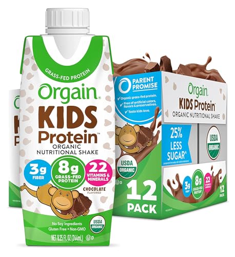 Orgain Organic Kids Nutritional Protein Shake, Chocolate - Kids Snacks with 8g Dairy - NutriGlobal