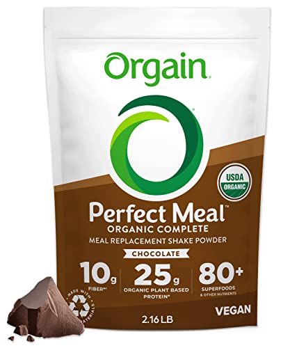 Orgain Organic Perfect Meal Replacement Protein Powder, Chocolate - 25g Plant Based - NutriGlobal