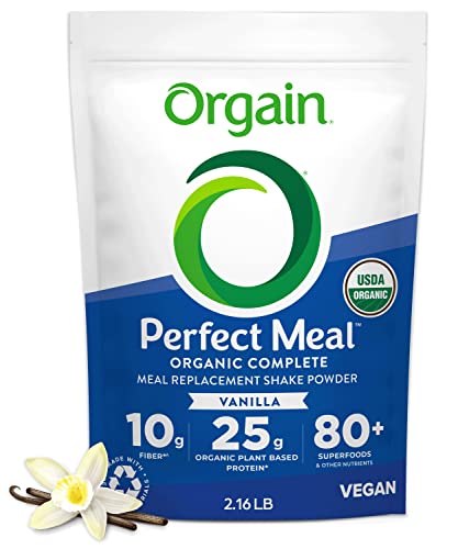 Orgain Organic Perfect Meal Replacement Protein Powder, Vanilla - 25g Plant Based Protein - NutriGlobal