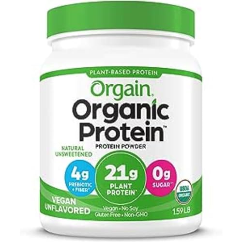 Orgain Organic Unflavored Vegan Protein Powder, Natural Unsweetened - 21g Plant Based - NutriGlobal