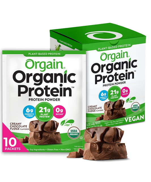 Orgain Organic Vegan Protein Powder, Chocolate Fudge - 21g Plant Based Protein, Gluten - NutriGlobal