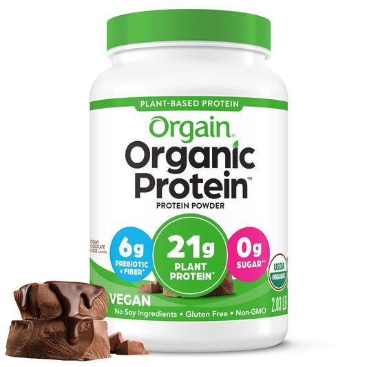 Orgain Organic Vegan Protein Powder, Creamy Chocolate Fudge - 21g Plant Based Protein - NutriGlobal