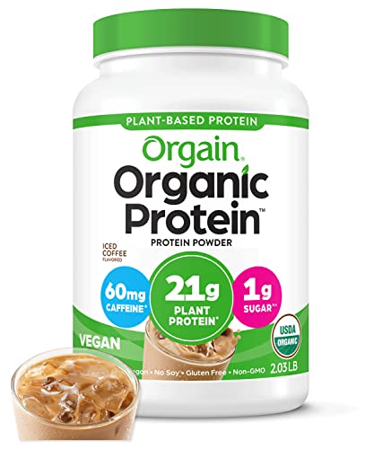 Orgain Organic Vegan Protein Powder, Iced Coffee - 21g Plant Based Protein, Gluten Free - NutriGlobal