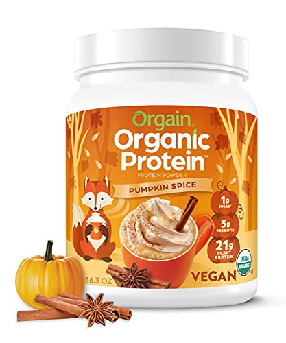 Orgain Organic Vegan Protein Powder, Pumpkin Spice - 21g of Plant Based Protein - NutriGlobal