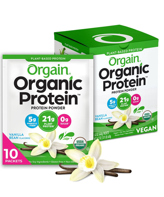 Orgain Organic Vegan Protein Powder, Vanilla Bean - 21g Plant Based Protein, Gluten Free - NutriGlobal