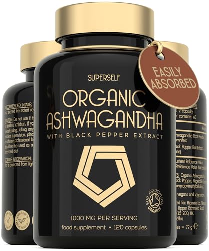 Organic Ashwagandha High Strength - 1000mg Ashwagandha Capsules - Pure Ashwagand - NutriGlobal
