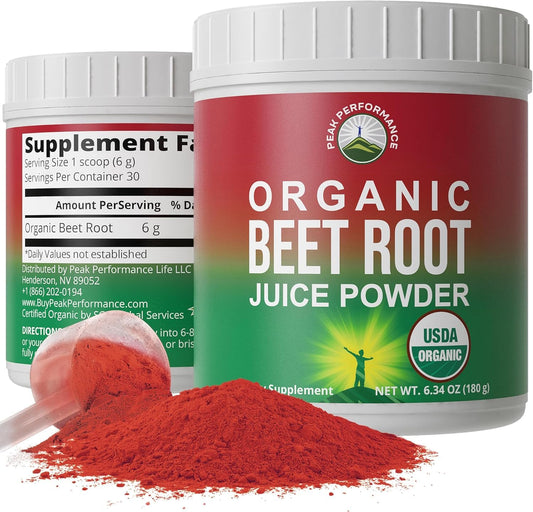 Organic Beet Root Powder - Ultra High Purity Super Food Beets Juice Powder. 100% Pure Nitric Oxide Boosting Beetroot Supplement. Keto, Paleo, Vegan Reds Superfood Rich in Polyphenols - NutriGlobal