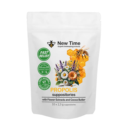 Organic Propolis Comfort Suppositories for Men, Women - Natural Bee & Botanical Formula, Gentle Daily Care 10 Count - NutriGlobal