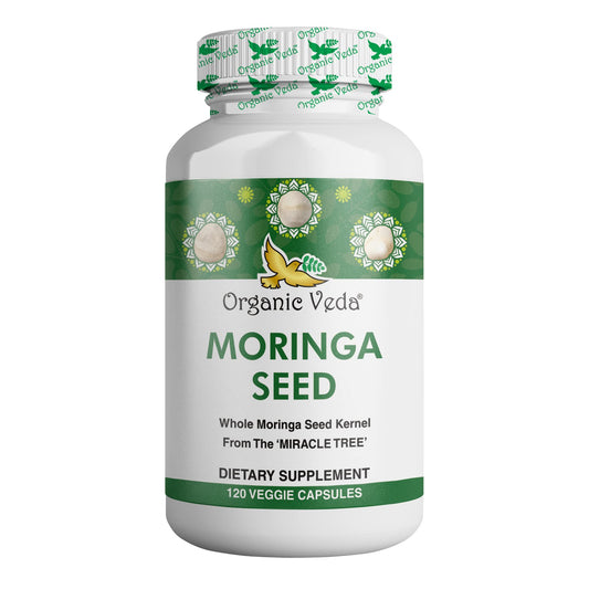 Organic Veda Moringa Seed Capsules - Pure Organic Moringa Capsules Seed Powder - NutriGlobal