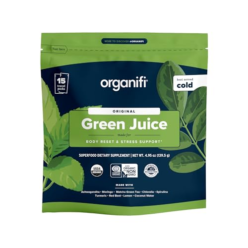 Organifi: GO Packs - Green Juice - Organic Superfood Supplement Powder - 15 Servings - NutriGlobal
