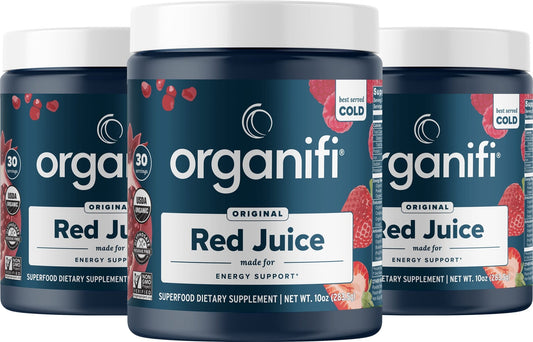 Organifi Red Juice - Vegan Energy Powder - Berry-Flavored Adaptogen Drink - NutriGlobal