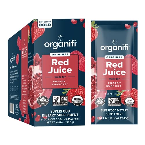 Organifi Red Juice - Vegan Energy Powder - Berry-Flavored Adaptogen Drink - Caffeine - NutriGlobal