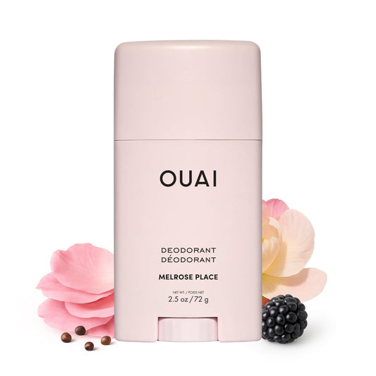 OUAI Aluminum Free Deodorant - Women's Deodorant with 24-Hour Odor Control & Invisible Application - Enriched with Notes of Rose, Berry, Lychee & Pink Peppercorn - Melrose Place (2.5 oz) - NutriGlobal