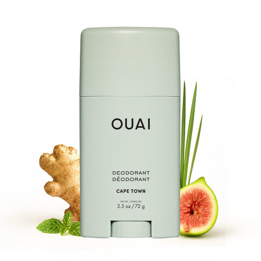 OUAI Aluminum Free Deodorant - Women's Deodorant with 24-Hour Odor Control & Invisible Application - Enriched with Notes of Wet Grass, Ginger, Basil & Green Fig - Cape Town (2.5 oz) - NutriGlobal