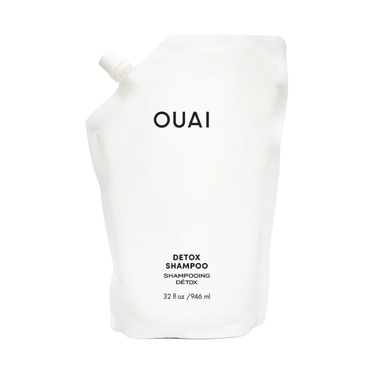OUAI Detox Shampoo Refill - Clarifying Shampoo for Build Up, Dirt, Oil, Product and Hard Water - Apple Cider Vinegar & Keratin for Clean, Refreshed Hair - Sulfate-Free Hair Care (32 oz) - NutriGlobal
