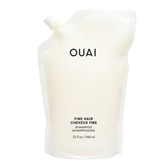 OUAI Fine Hair Shampoo Refill - Volumizing Shampoo for Fine Strands - Made with Biotin, Keratin & Chia Seed Oil - Strengthens, Nourishes & Thickens - Color-Safe & Sulfate Free Hair Care (32 Fl oz) - NutriGlobal