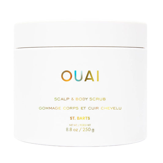 OUAI Scalp & Body Scrub, St. Barts - Exfoliating Body Scrub with Sugar & Coconut Oil Blend for Smooth, Moisturized Skin - Gentle Scalp Exfoliator for Removing Product Build Up (8.8 Oz) - NutriGlobal
