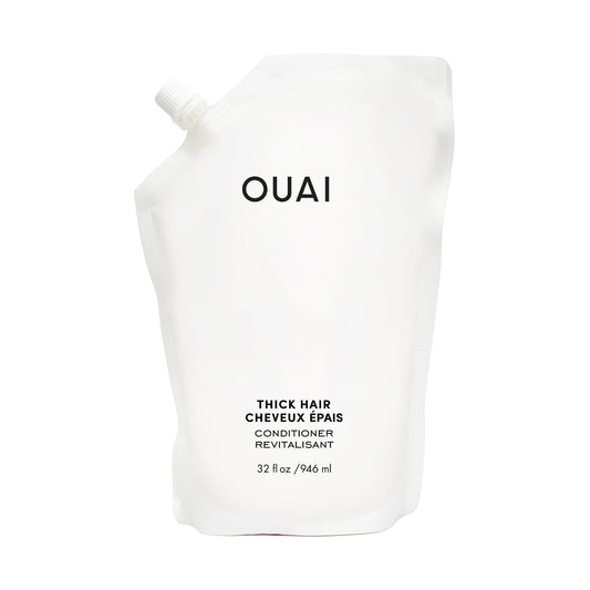 OUAI Thick Hair Conditioner Refill - Moisturizing Conditioner for Dry, Frizzy Hair - Keratin, Marshmallow Root, Shea Butter and Avocado Oil - Paraben, Phthalate & Sulfate Free (32 Oz) - NutriGlobal