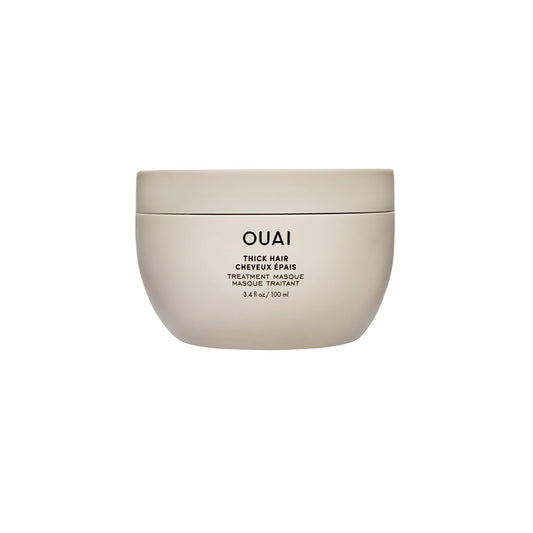 OUAI Thick Hair Mask - Treatment Masque with Almond Oil, Olive Oil, & Hydrolyzed Keratin to Restore Damaged Hair - Phthalate & Paraben Free Masque (3.4 Oz) - NutriGlobal