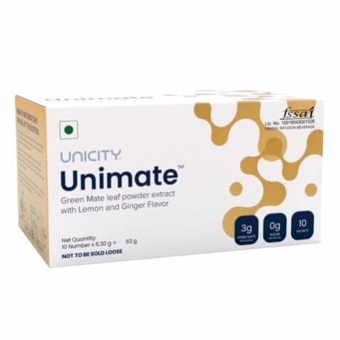 Ourtown Unicity Unimate Green Mate Leaf Powder Extract with Lemon and Ginger Flavor - NutriGlobal