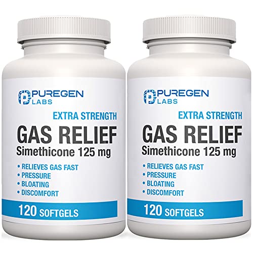 P Puregen Labs Extra Strength Gas Relief Softgels with Simethicone 125 mg - NutriGlobal