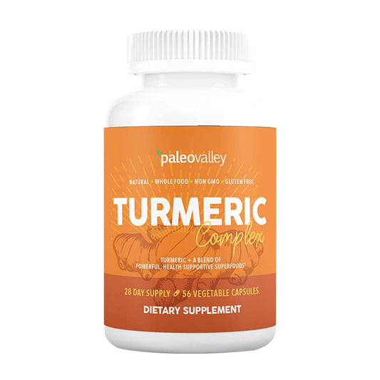 Paleovalley - Organic Turmeric Complex - Full Spectrum Organic Turmeric with Health-Supportive Superfoods - 56 Vegetarian Capsules - Support Joints, Immunity, Brain and Heart Health - NutriGlobal