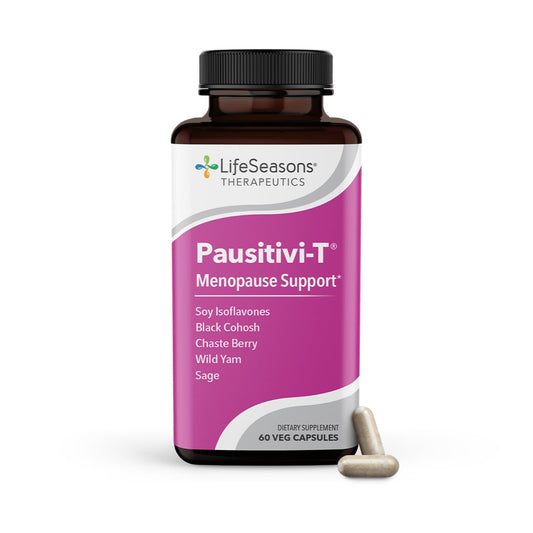 Pausitivi-T - Menopause Support Supplement - Powerful Relief for Hot Flashes, Hormone Imbalance & Night Sweats - Nourishes Tissue - Sage, Chasteberry, Soy Isoflavones & Black Cohosh - 60 Capsules - NutriGlobal