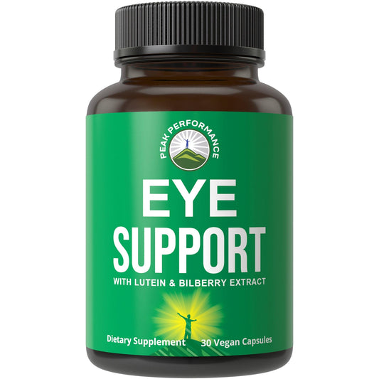 Peak Performance Eye Vitamins - Macular Support Supplement with Lutein, Zeaxanthin, Astaxanthin, Carotenoids, Bilberry Extract. Capsules for Aging Eyes, Computer, Smartphone Users. Avoid Degeneration - NutriGlobal