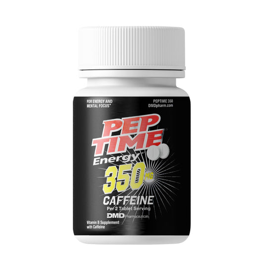 PEPTIME Energy Tablets, Vitamin B6 and B12 Caffeine Pills, 350 mg Caffein - NutriGlobal