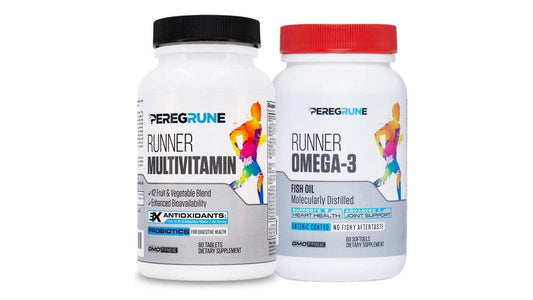 PEREGRUNE Runner Multivitamin & Omega 3 Bundle (1 Month Supply) | Antioxidants for Health & Recovery | Vitamin B Complex for Endurance, Energy, VO2 Max | Joints & Heart: 1,000mg Fish Oil - NutriGlobal