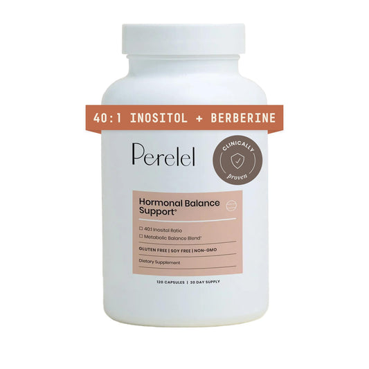 Perelel Hormone Balance Support, Myo & D Chiro Inositol, Womens Inositol Supplement with Berberine, Alpha Lipoic Acid, & Dim to Support Female Health, Soy, Dairy & Gluten Free, Non GMO, 120 Capsules - NutriGlobal
