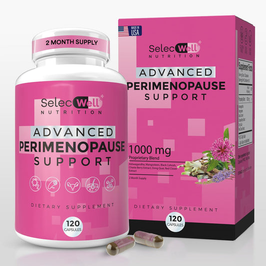 Perimenopause & Menopause Support Supplement for Women – Multi‑Symptom Relief with Black Cohosh & Red Clover Isoflavones | Ashwagandha Adaptogen & Herbal Blend | Hormone Balance Support | 120 Capsules - NutriGlobal