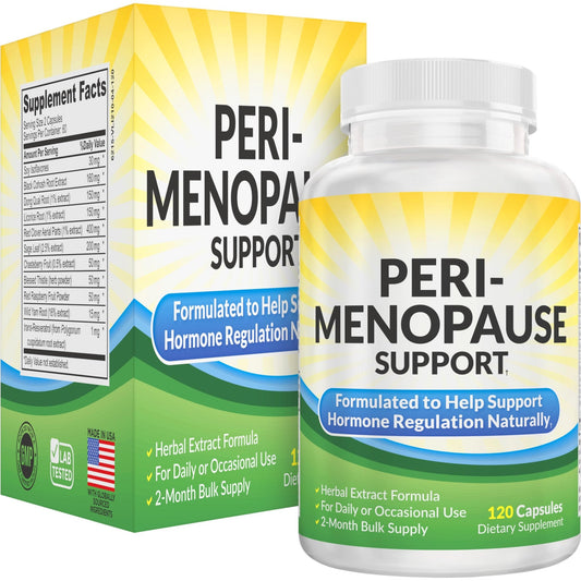Perimenopause Support (2-Month) Supplement Blend | Women's Health & Hormone Support with 11 Herbs & Extracts | Female Hormonal Balance Supplements | 60-Day Bulk Supply | 120 Capsules - NutriGlobal