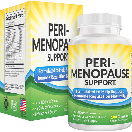 Perimenopause Support (3-Month) Supplement Blend | Women's Health & Hormone Support with 11 Herbs & Extracts | Female Hormonal Balance Supplements | 90-Day Bulk Supply | 180 Capsules - NutriGlobal