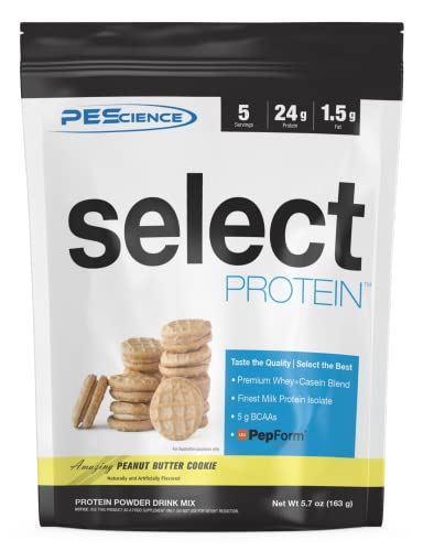 PEScience Select Low Carb Protein Powder, Peanut Butter Cookie, 5 Serving, Keto Friendly - NutriGlobal