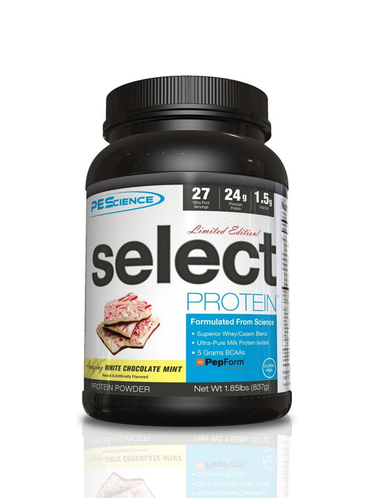 PEScience Select Low Carb Protein Powder, Peppermint Bark, 27 Serving, Keto Friendly - NutriGlobal