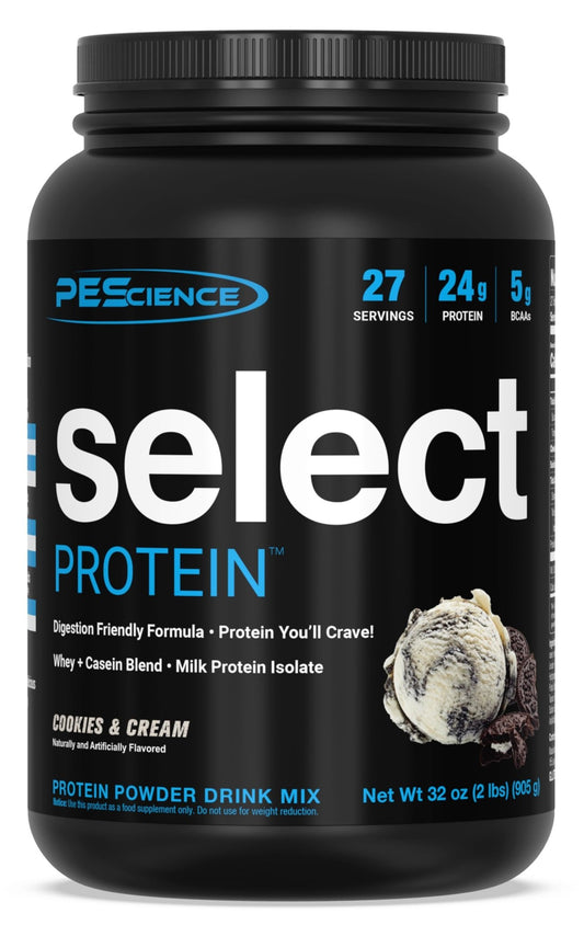 PEScience Select Protein, Cookies and Cream, 27 Serving, Premium Whey and Casein - NutriGlobal
