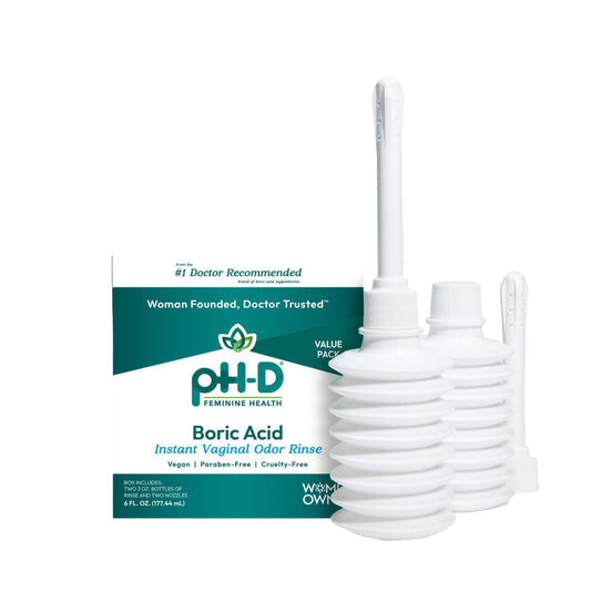 pH-D Feminine Health Support - Instant Odor Rinse with Boric Acid for Vaginal Odor - Vegan, Paraben-Free, Cruelty-Free, 6 Fl Oz Total, (3 Fl Oz, Pack of 2) - NutriGlobal