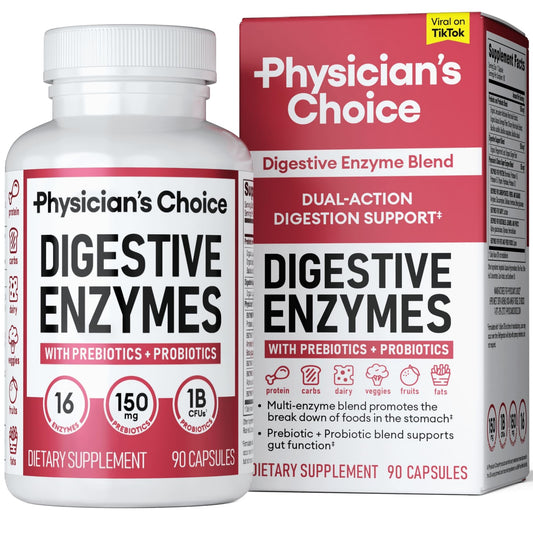 Physician's CHOICE Digestive Enzymes - Multi Enzymes, Organic Prebiotics & Probiotics - NutriGlobal