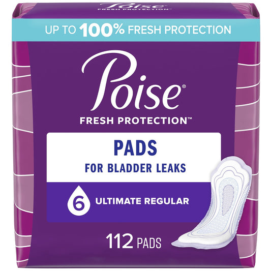 Poise Incontinence Pads & Postpartum Incontinence Pads, 6 Drop Ultimate - NutriGlobal
