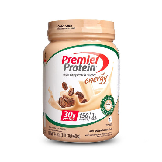 Premier Protein Powder, Cafe Latte , 30g Protein, 1g Sugar, 100% Whey Protein - NutriGlobal