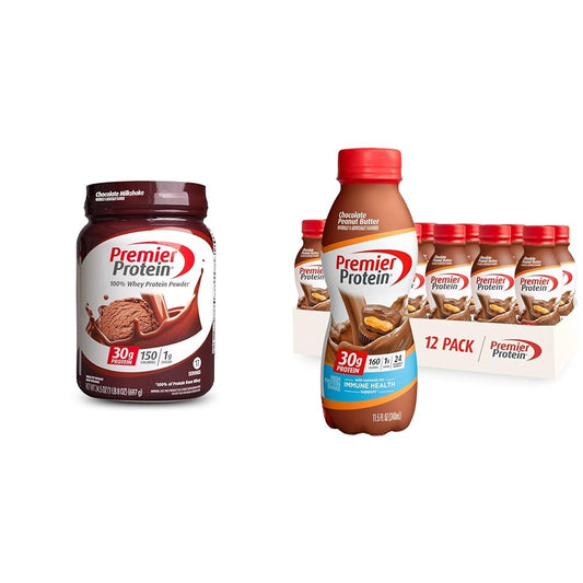 Premier Protein Powder, Chocolate Milkshake, 30g Protein, 1g Sugar, 100% Whey Protein - NutriGlobal