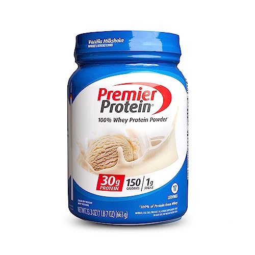 Premier Protein Powder, Vanilla Milkshake, 30g Protein, 1g Sugar, 100% Whey Protein - NutriGlobal