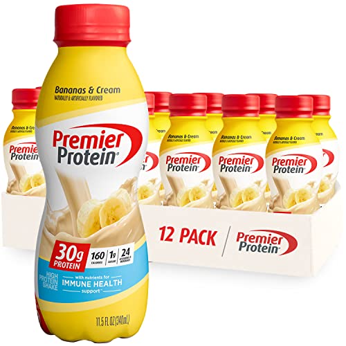 Premier Protein Shake, Bananas & Cream, 30g Protein, 1g Sugar, 24 Vitamins & Minerals - NutriGlobal