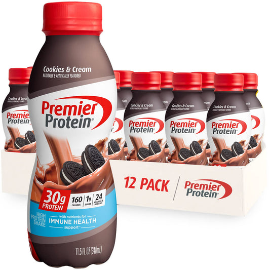 Premier Protein Shake, Cookies & Cream, 30g Protein, 1g Sugar, 24 Vitamins & Minerals - NutriGlobal