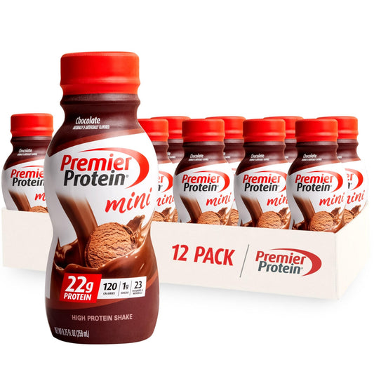 Premier Protein Shake MINIs, Chocolate, 22g Protein, 120 Calories, 1g Sugar, 8.75fl oz - NutriGlobal