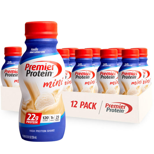 Premier Protein Shake MINIs, Vanilla, 22g Protein, 120 Calories, 1g Sugar, 8.75fl oz - NutriGlobal